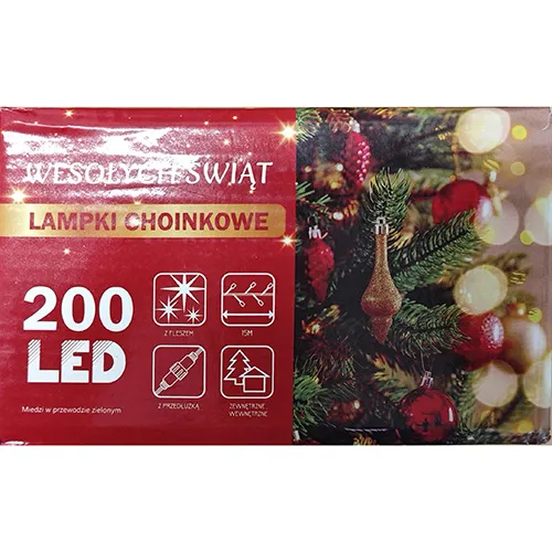Chaîne d'éclairage, destinée à l'interconnexion, contenant 200 sources lumineuses LED non remplaçables.