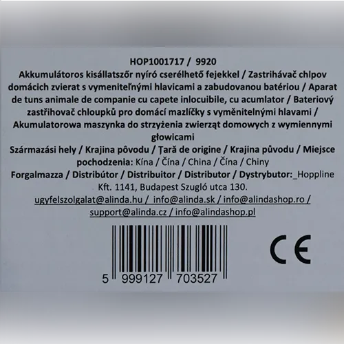 Tondeuse rechargeable sans fil pour animaux de compagnie fournie avec 4 têtes de fixation et accessoires interchangeables.