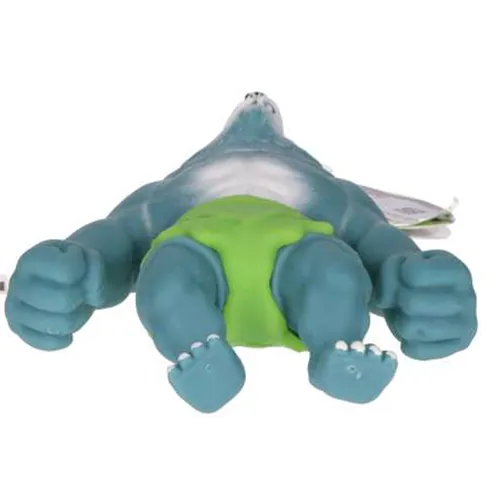 Figure de loup en plastique élastique turquoise remplie de sable