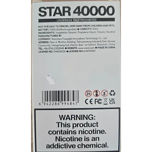 Vozol - Cigarette électronique jetable