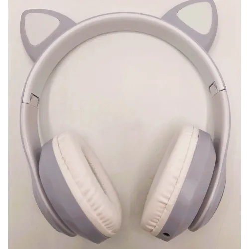 Casque sans fil sous forme d'oreilles de chat, livré avec un câble USB.